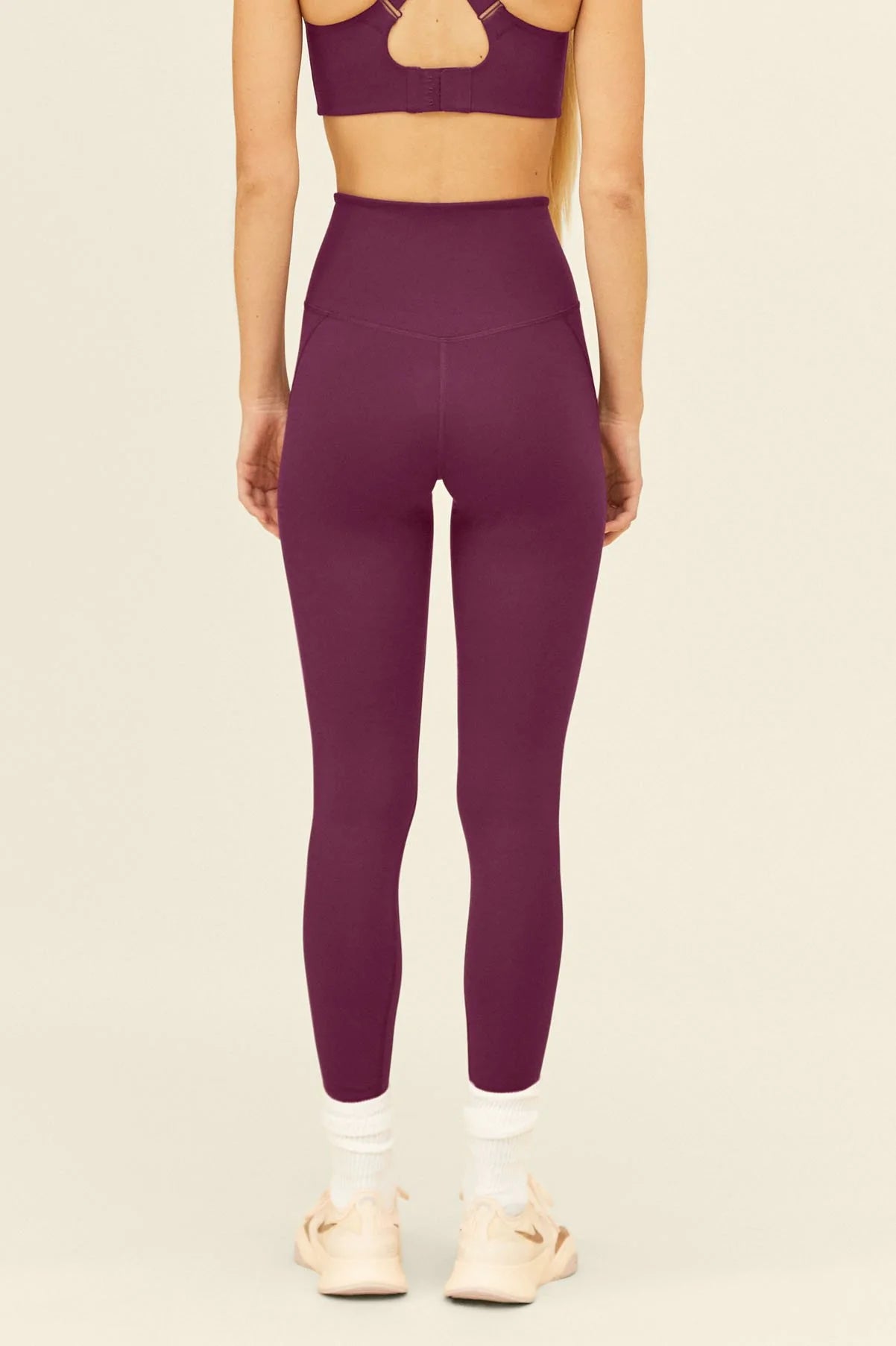 long leggings compressive - plum - collab zürich
