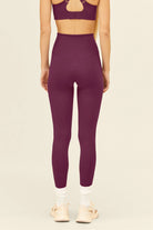 long leggings compressive - plum - collab zürich
