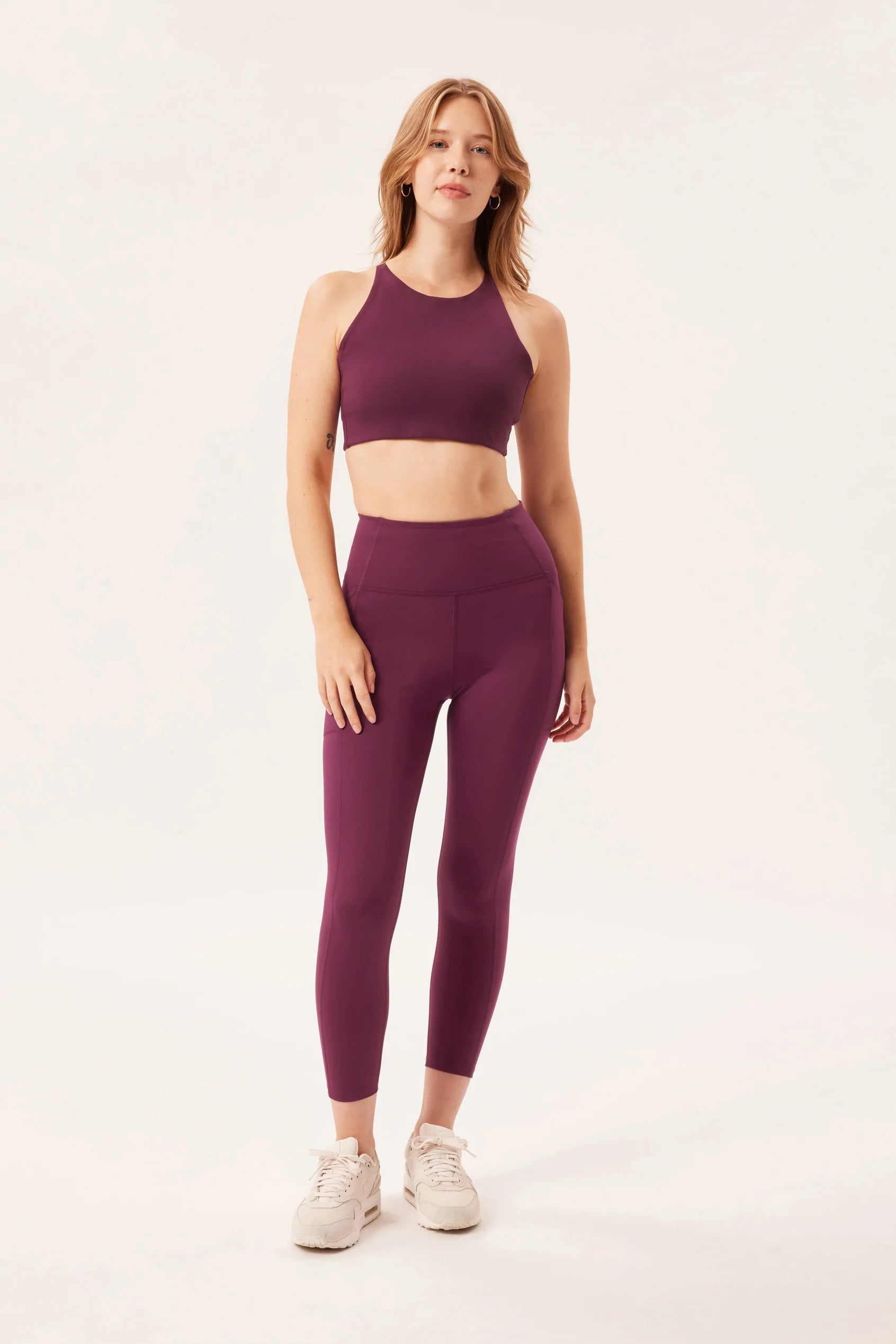 long leggings pocket - plum - collab zürich