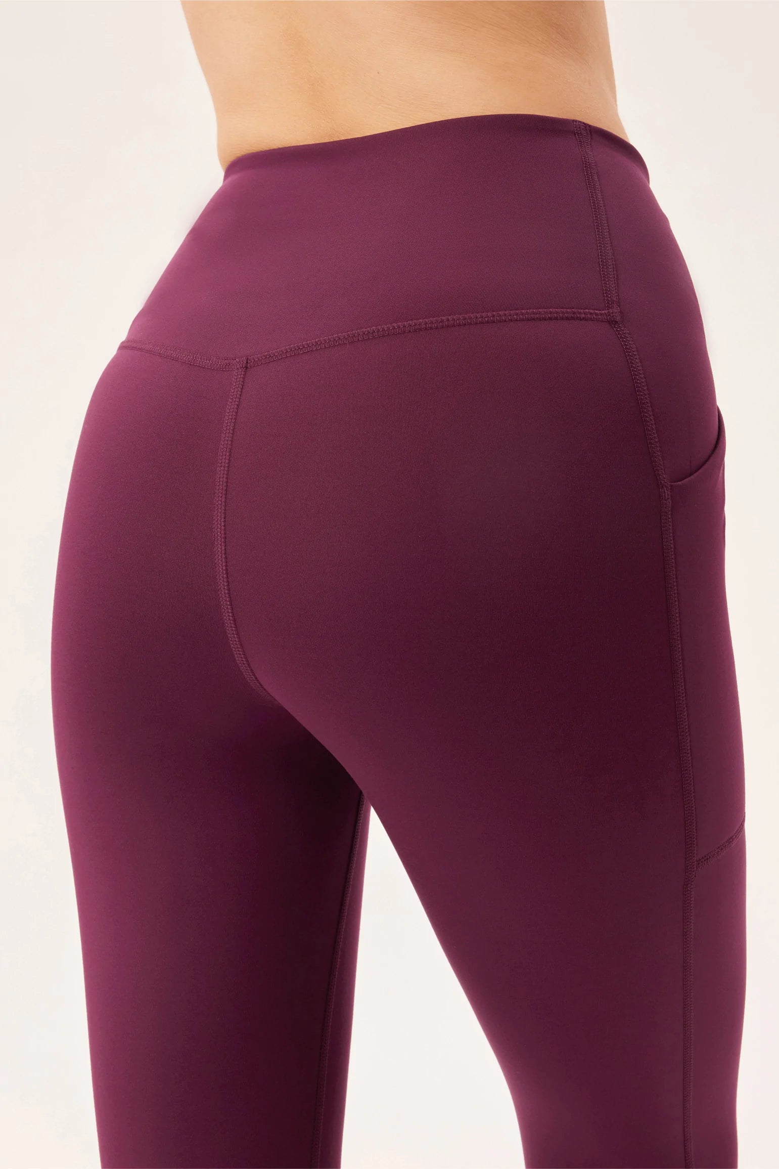 long leggings pocket - plum - collab zürich