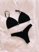 bamboo underwear - thong - black - collab zürich