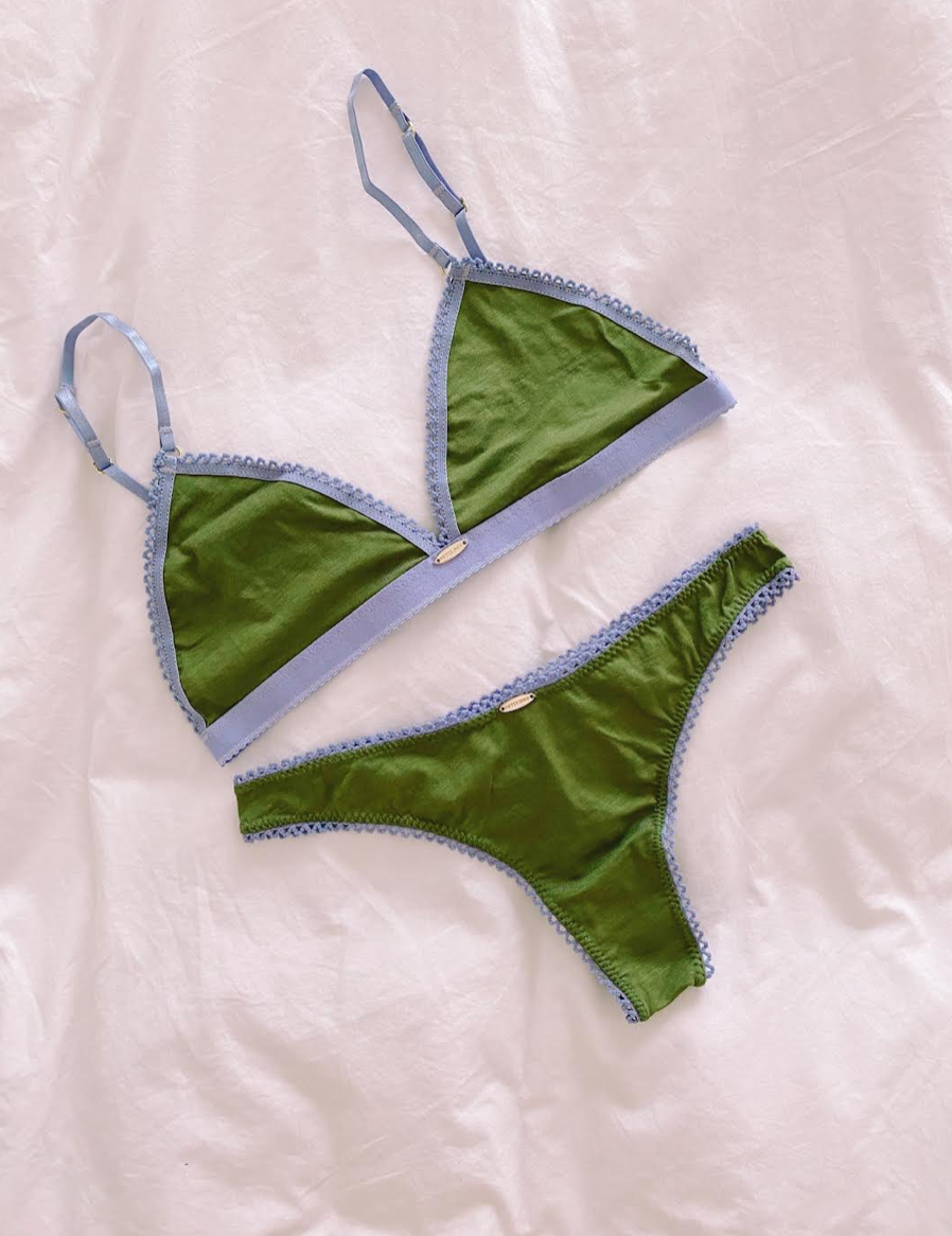 bamboo underwear - thong - green - collab zürich