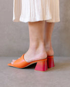 leather sandals - brushed - pomelo - collab zürich