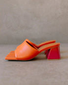 leather sandals - brushed - pomelo - collab zürich