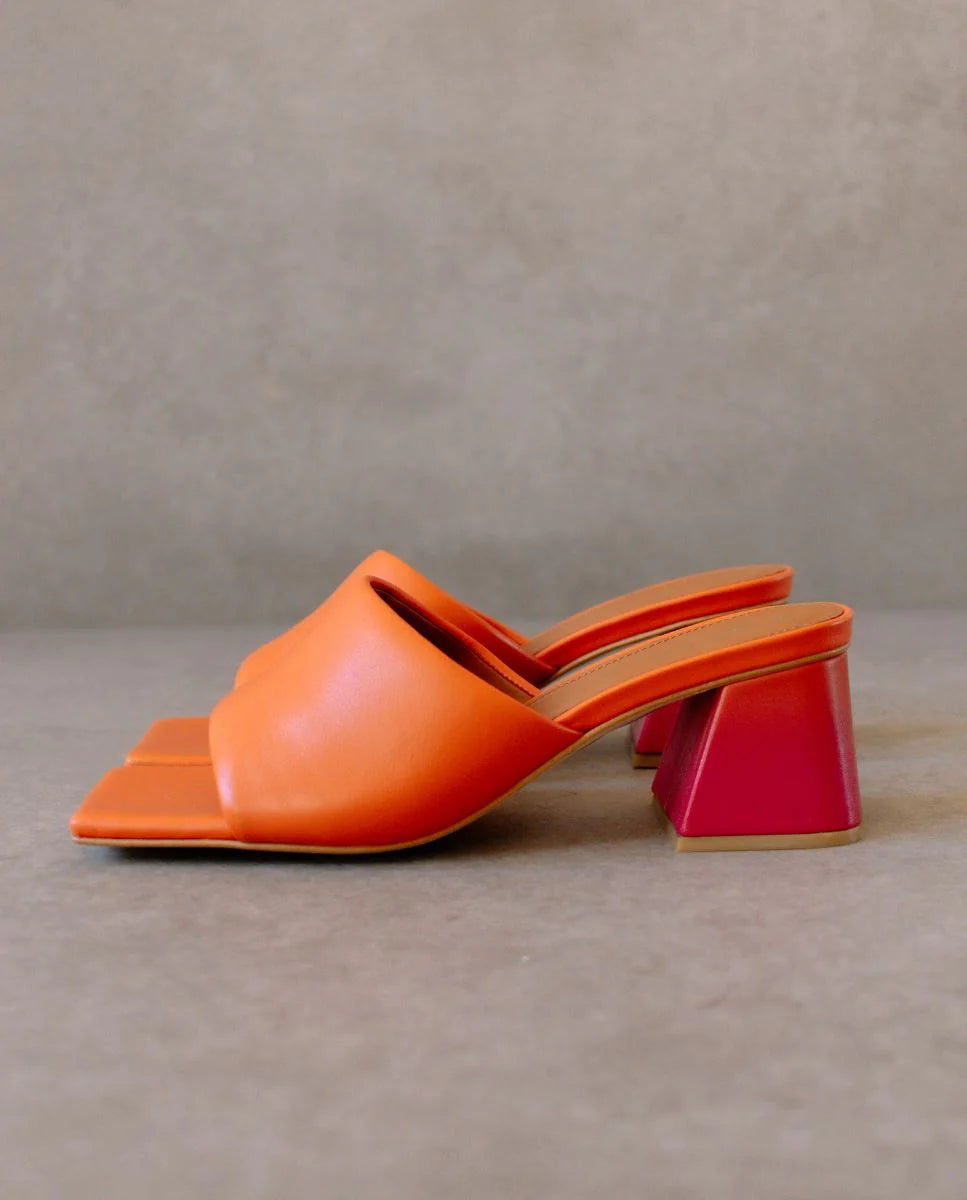 leather sandals - brushed - pomelo - collab zürich