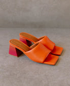 leather sandals - brushed - pomelo - collab zürich
