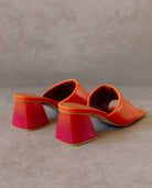 leather sandals - brushed - pomelo - collab zürich