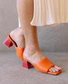 leather sandals - brushed - pomelo - collab zürich