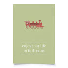 postcard - enjoy your life in full trains - collab zürich