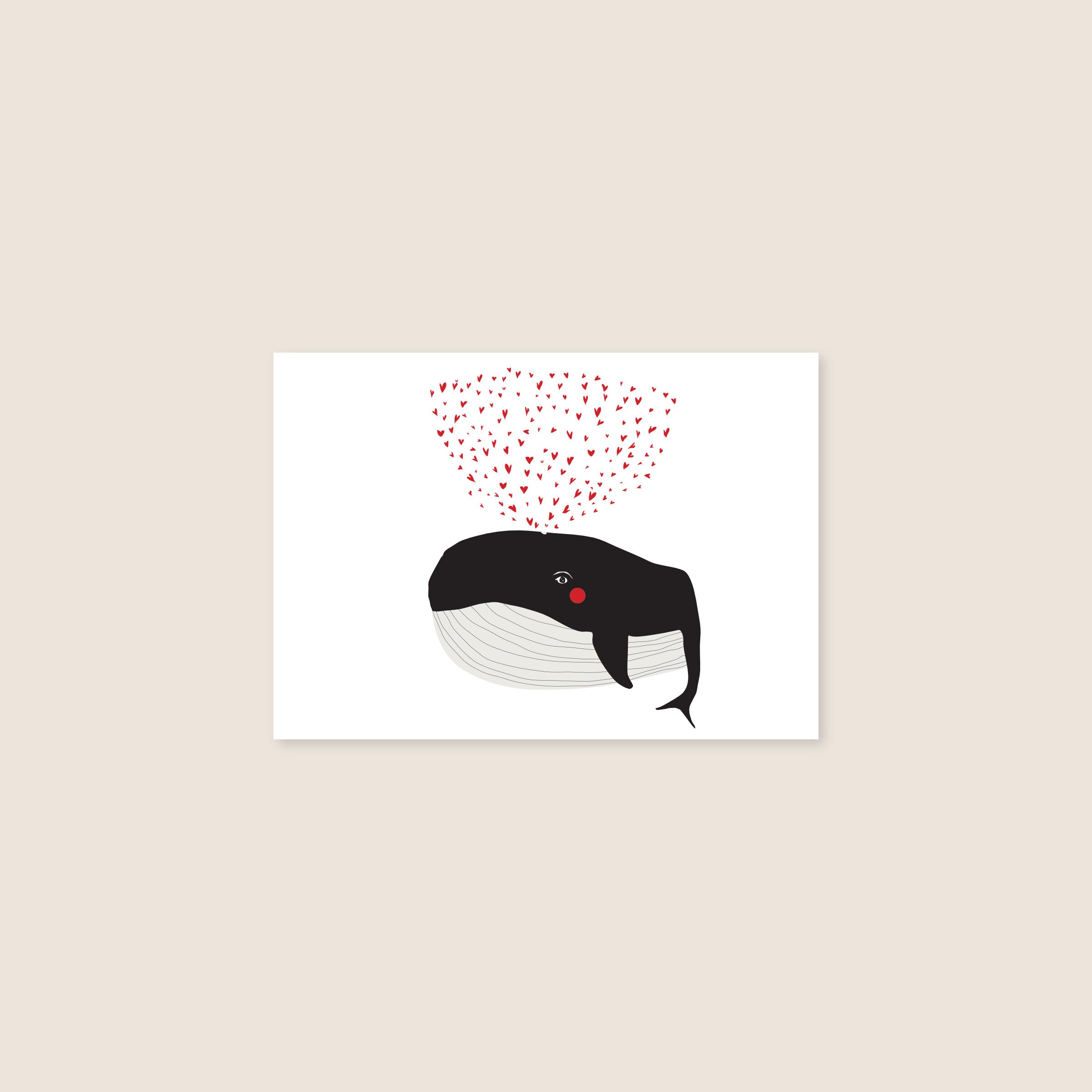 postcard - heart whale - collab zürich