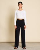 cotton knit pants - ana - black - collab zürich