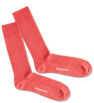 socks - ribbed coral red - collab zürich