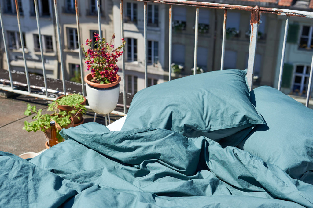 bed sheets - louise - dark green - collab zürich