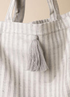 bag - NORA - light grey stripes - tassel - collab zürich