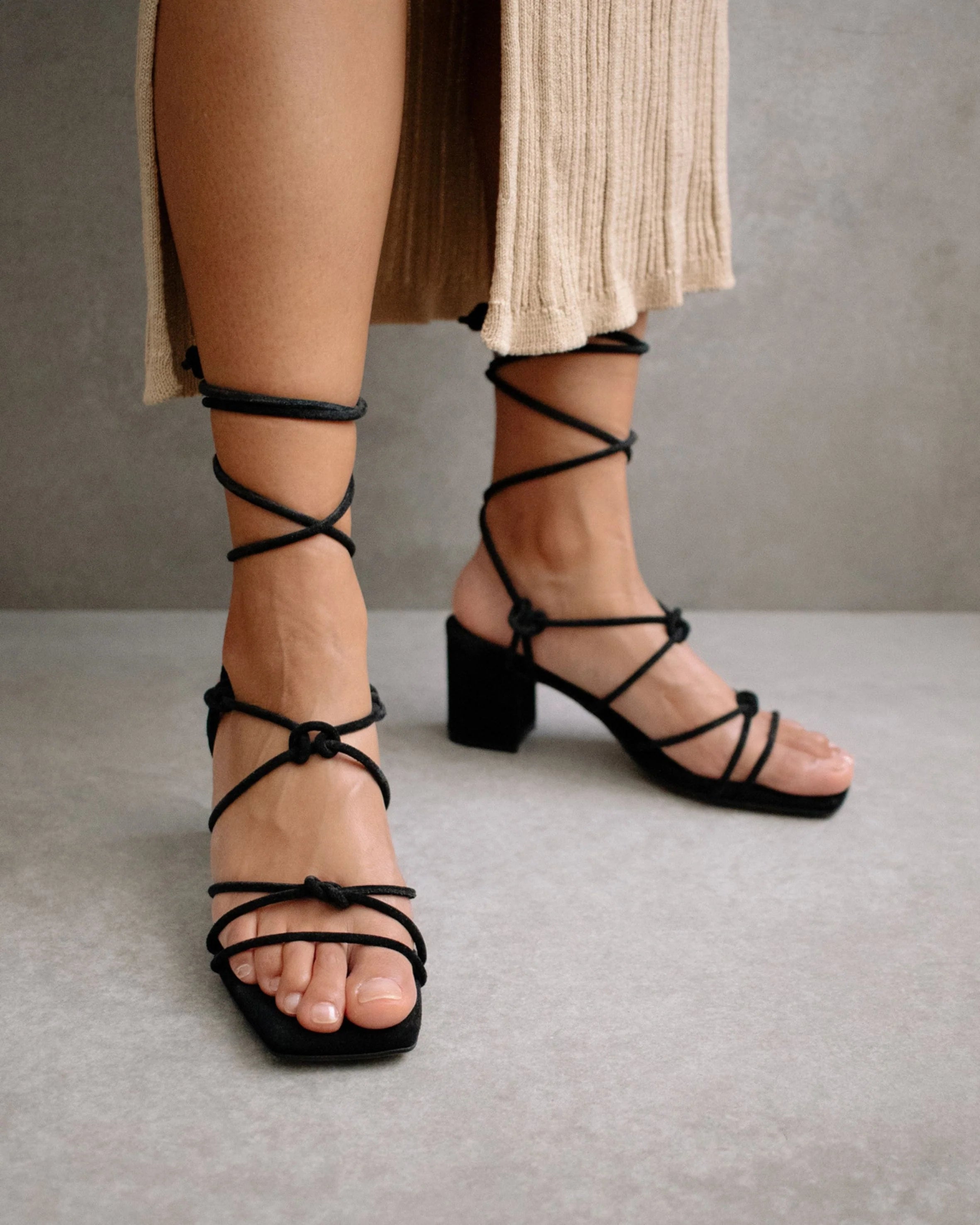 suede sandals - paloma - black - collab zürich