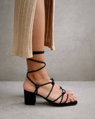 suede sandals - paloma - black - collab zürich