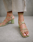 suede sandals - paloma - mint - collab zürich