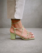 suede sandals - paloma - mint - collab zürich