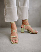 suede sandals - paloma - mint - collab zürich
