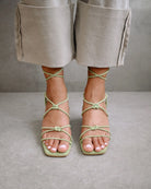 suede sandals - paloma - mint - collab zürich