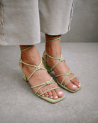 suede sandals - paloma - mint - collab zürich