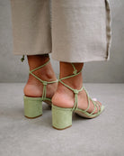 suede sandals - paloma - mint - collab zürich
