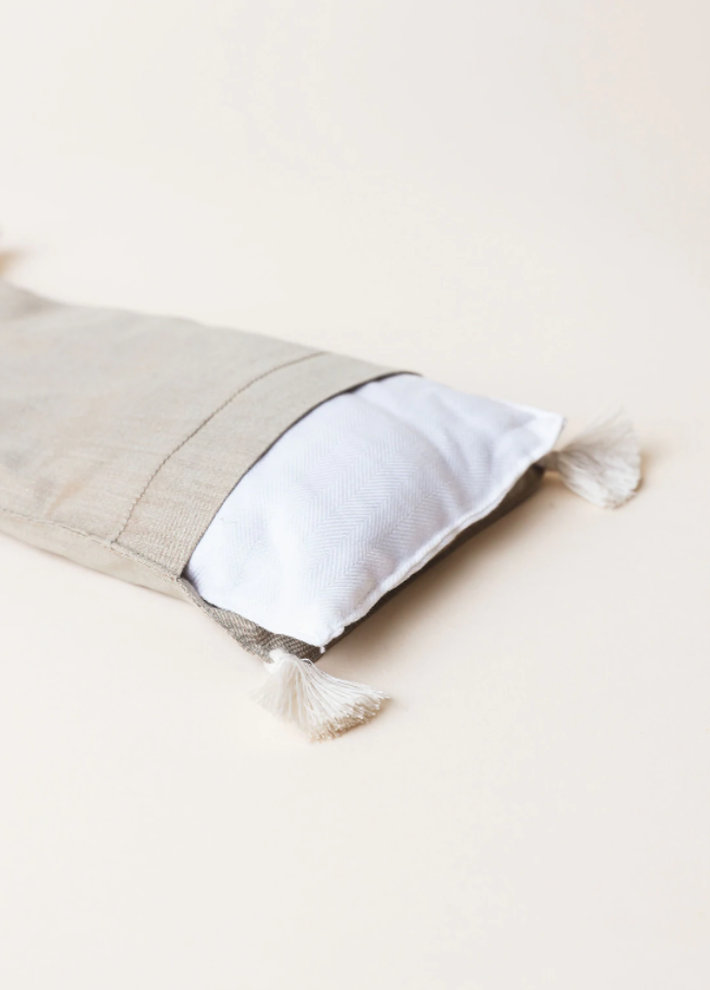 eye pillow - RAHA tassels - pine - collab zürich