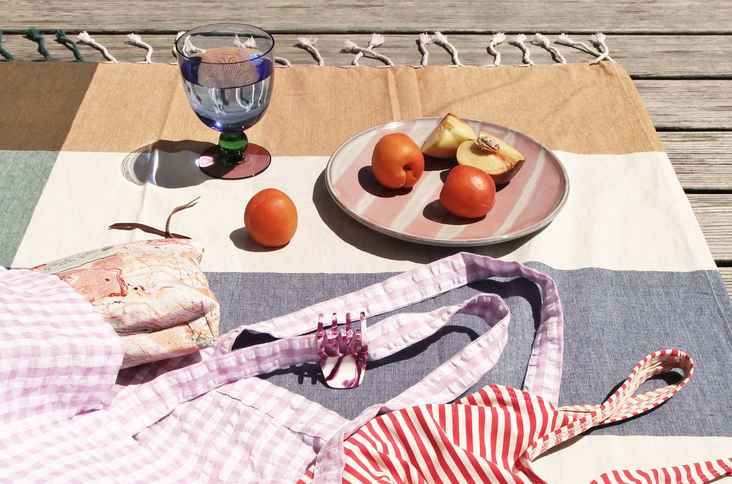 hammam towel - rose / blue - collab zürich