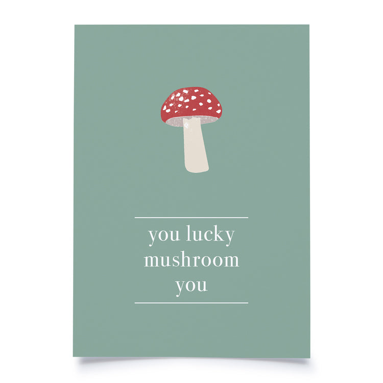 postcard - you lucky mushroom you - collab zürich